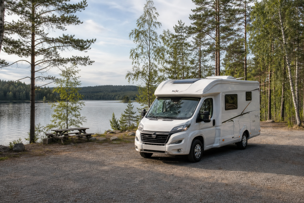Camper onderweg in Zweden